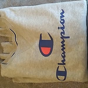 Champion sweatshirt gray with navy blue sz women's medium